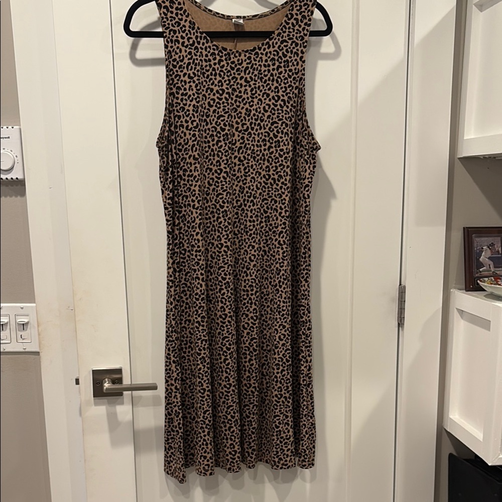 Old Navy Leopard  Print Sleeveless Scoop Neck Sundress